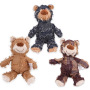 Manufacturer wholesale stuffed squeaky chew plush pet dog brown blue yellow bear toys