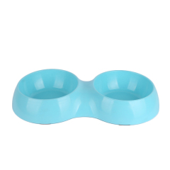 Manufacturer wholesale pink green blue non slip travel stainless steel cat pet dog plastic two bowls