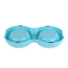 Manufacturer wholesale pink green blue non slip travel stainless steel cat pet dog plastic two bowls