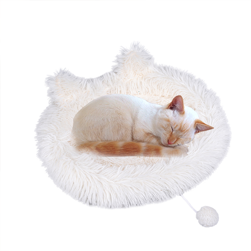 Manufacturer wholesale cute design warm dog cat plush bed with ears