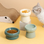 Manufacturer wholesale green white ceramic cat petal bowl