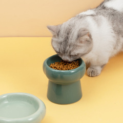 Manufacturer wholesale green white ceramic cat petal bowl