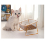 Manufacturer wholesale transparency bevelled plastic cat pet dog two bowls
