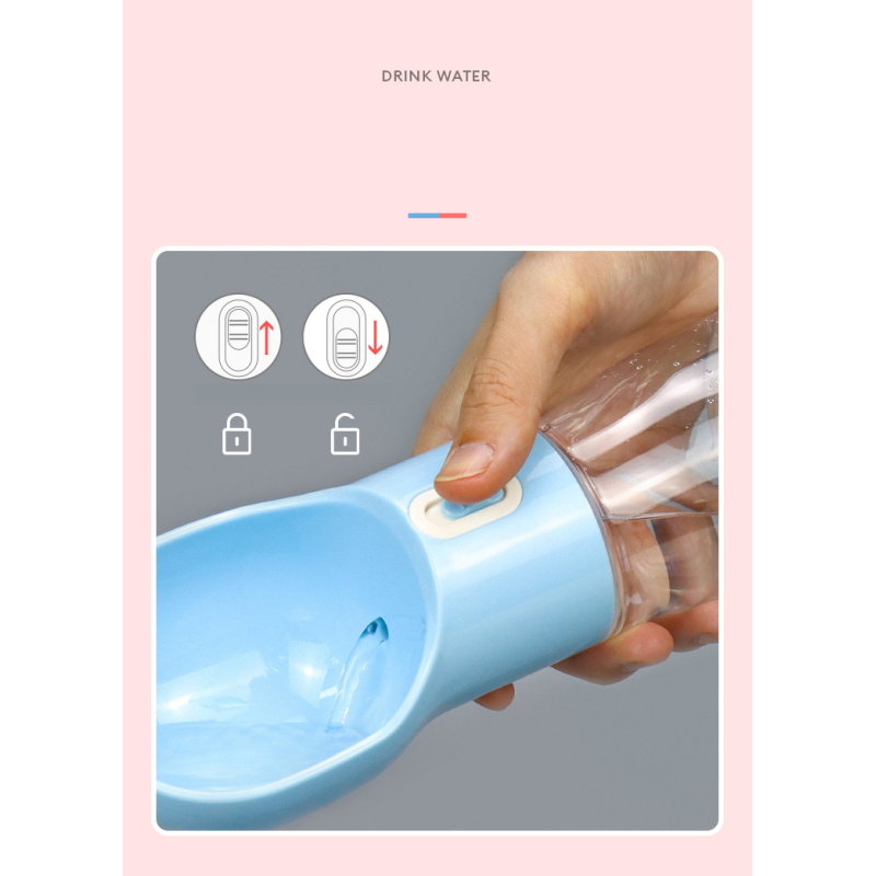 Manufacturer wholesale 4 in 1 portable dog water bottle with food storage poop bag scoop