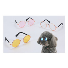 Manufacturer wholesale cool multi-colors dazzle metal pet cat dog sunglasses