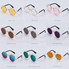 Manufacturer wholesale cool multi-colors dazzle metal pet cat dog sunglasses