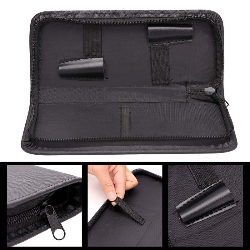 Wholesale Black Leather Cat Dog Pet Grooming Tool Set Bag