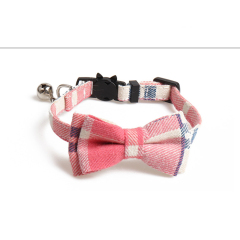 Manufacturer wholesale multi-colors plaid design cat collar with bowknot bell