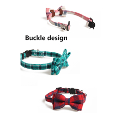 Manufacturer wholesale multi-colors plaid design cat collar with bowknot bell