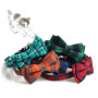 Manufacturer wholesale multi-colors plaid design cat collar with bowknot bell