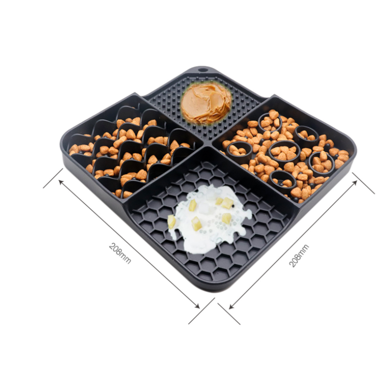 Wholesale Four Grids Silicone Slow Feeder Dog Lick Mat
