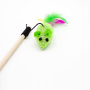 wholesale manufacturer color teaser mouse ball plush pole interactive feather cat toy