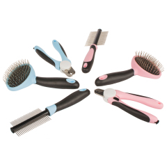 6 pieces dog grooming tools,pink dog grooming set