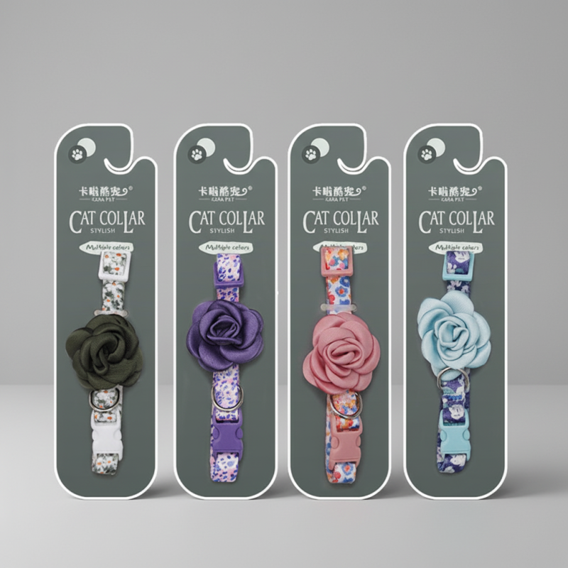 Wholesale Custom Logo Adjustable Flower Cat Collar