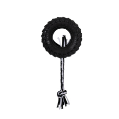 wholesale manufacturer rubber dog black tires toys with rope