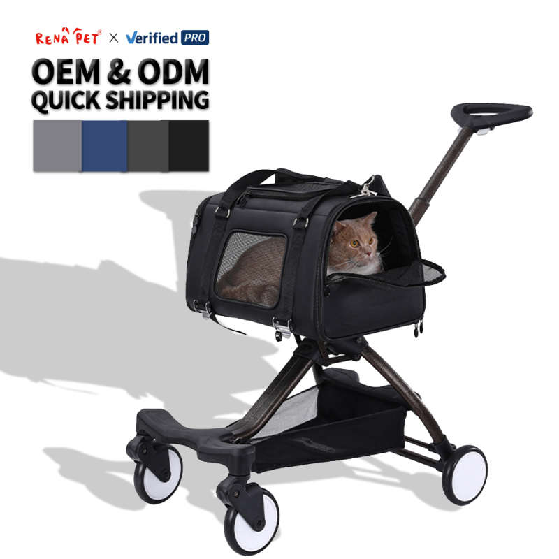 Wholesale Detachable Foldable Breathable Travel Portable Cat Carrier Bag Dog Pet Stroller