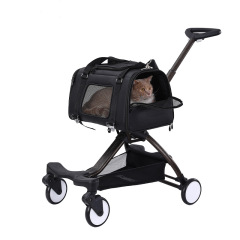 Wholesale Detachable Foldable Breathable Travel Portable Cat Carrier Bag Dog Pet Stroller
