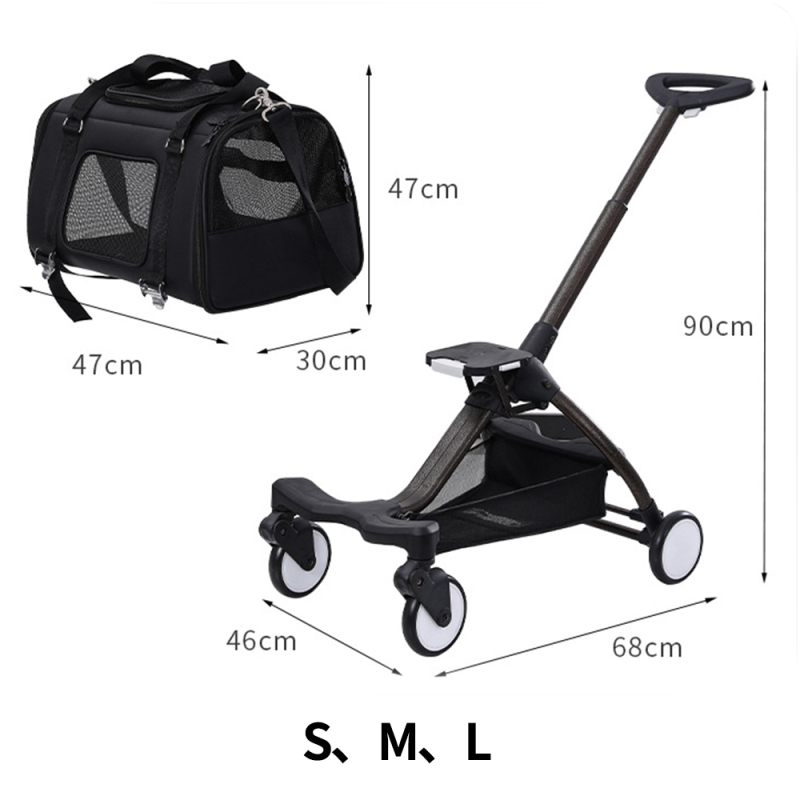 Wholesale Detachable Foldable Breathable Travel Portable Cat Carrier Bag Dog Pet Stroller
