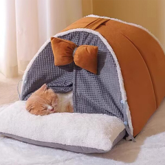 Wholesale Indoor Luxury Soft Warm Plush Cat Bed House