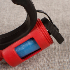 wholesale bling black red blue rubber custom luxury retractable pet dog leash with poop bag