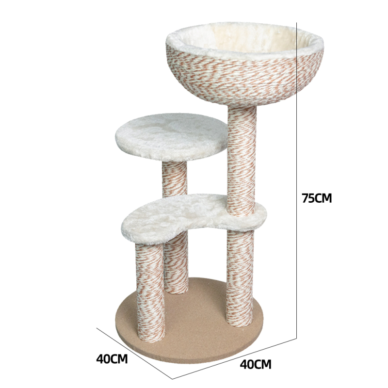 Manufacturer Wholesale Short Plush Scratcher Cat Tree Wooden