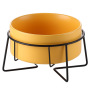 Manufacturer wholesale multi colors ceramic wooden frame pet cat dog bowl