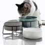 Manufacturer wholesale multi colors ceramic wooden frame pet cat dog bowl
