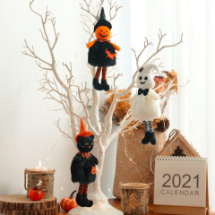 Manufacturer wholesale pumpkin ghost dog plush toys pendant halloween design