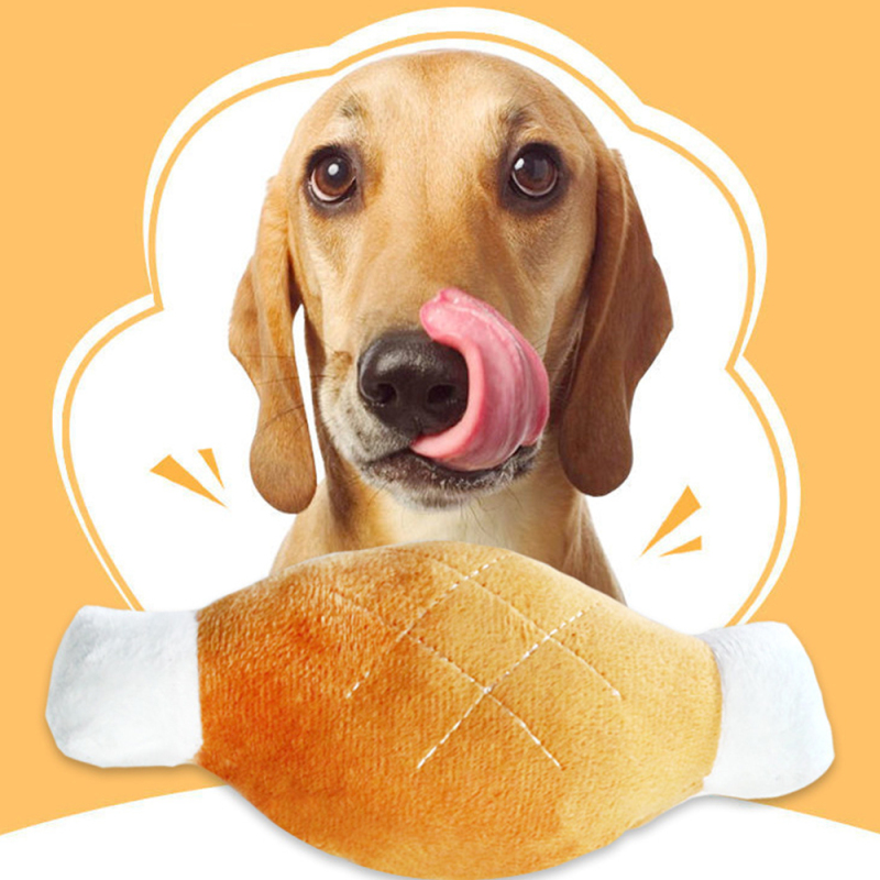 Wholesale Custom Logo Chicken Leg Squeaky Dog Plush Toys