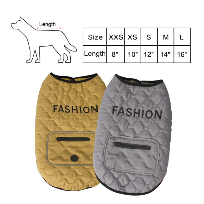 Manufacturer wholesale custom logo yellow grey dog winter vest