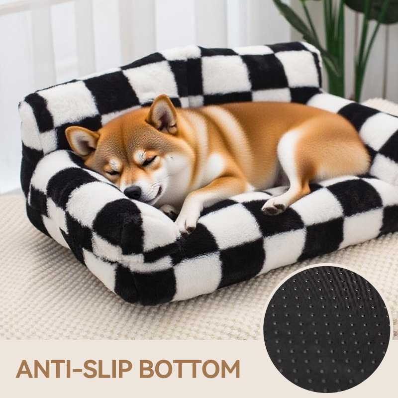 Wholesale Manufacturer Custom Logo Soft Plaid Large Cat Dog Sofa Bed