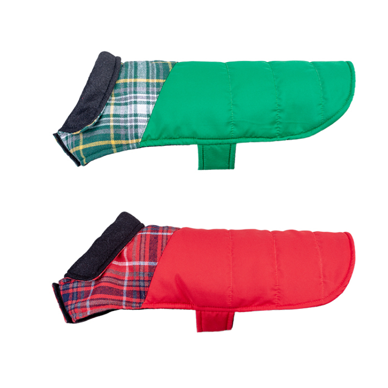 Manufacturer Wholesale Custom Logo Christmas Winter Plaid Pet Apparel Cat Dog Coats