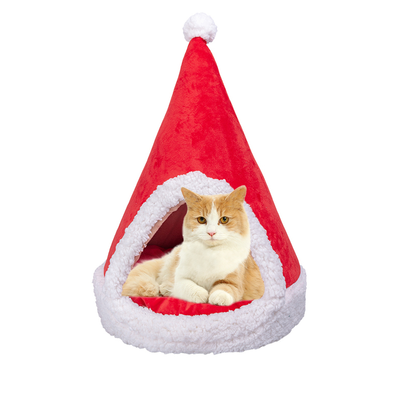 Manufacturer wholesale triangle design cat bed christmas