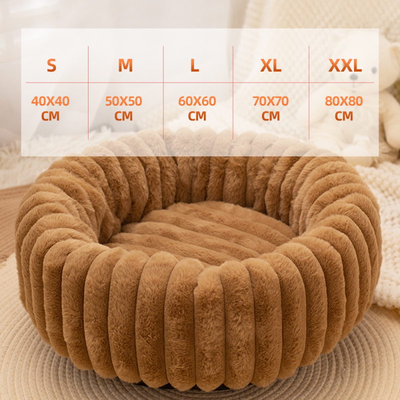 Manufacturer Wholesale Custom Logo Donut Plush Pet Product Cat Dog Bed Luxury