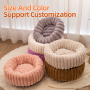 Manufacturer Wholesale Custom Logo Donut Plush Pet Product Cat Dog Bed Luxury