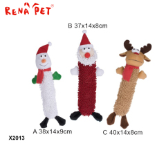 Soft Pet Products Squeaky Christmas Plush Reindeer Snowman Dog Toy Wholesale