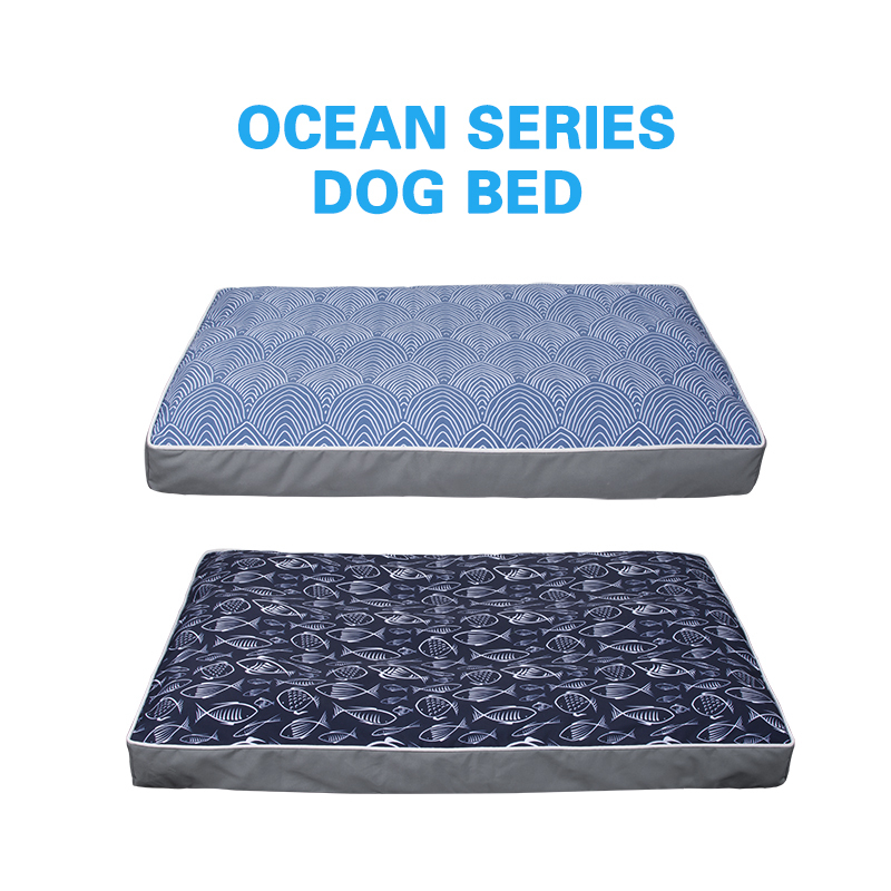 Manufacturer wholesale pattern print canvas washable cotton stuffed pet cushion bed dog pad