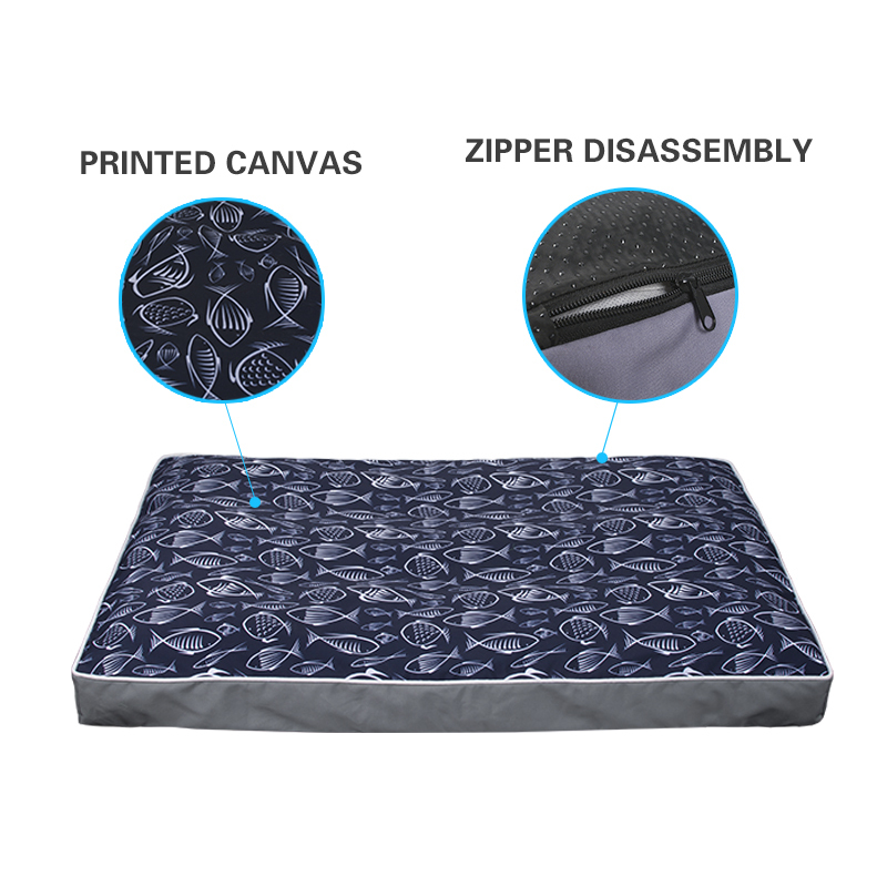 Manufacturer wholesale pattern print canvas washable cotton stuffed pet cushion bed dog pad
