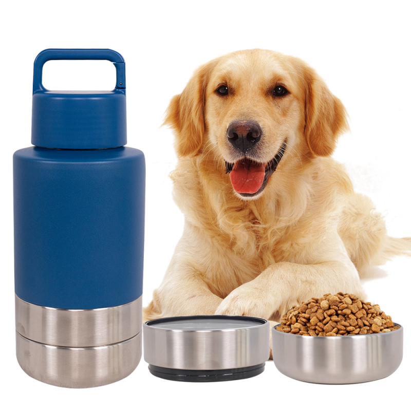 Wholesale Stainless Steel Travel Portable Detachable Dog Food Water Bottle