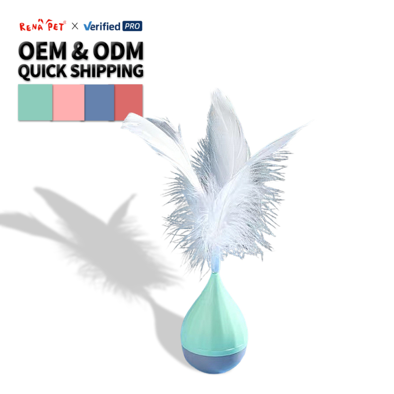 Wholesale Interactive Tumbler Design Cat Feather Toy