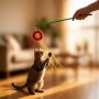 Wholesale Flower Design Teaser Stick Cat Toy Interactive