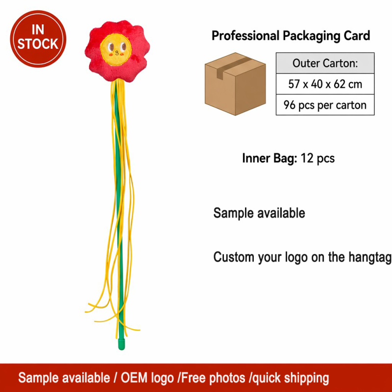 Wholesale Flower Design Teaser Stick Cat Toy Interactive