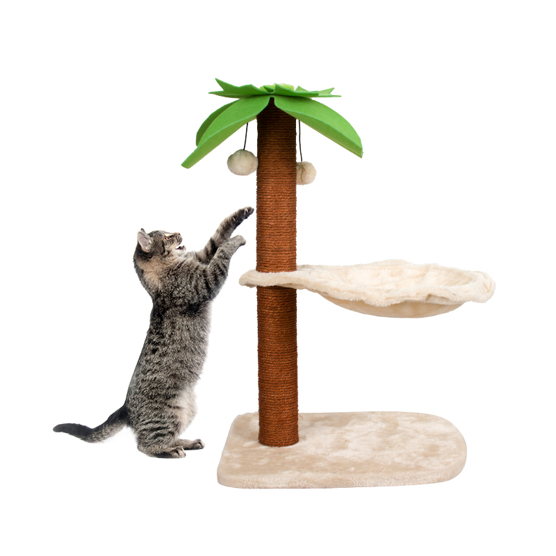 Manufacturer wholesale coconut tree shape cat scratcher tree holiday design