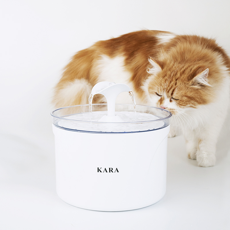 Manufacturer wholesale automatic battery filter drinking LED round cat water fountain