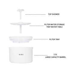 Manufacturer wholesale automatic battery filter drinking LED round cat water fountain