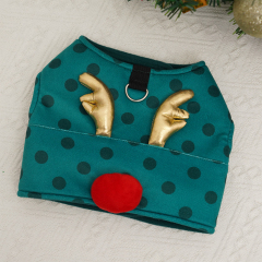 Manufacturer wholesale snowman antler small dog harness christmas design