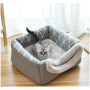 wholesale manufacturer functional warm short plush cat bed foldable