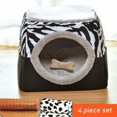 wholesale manufacturer functional warm short plush cat bed foldable