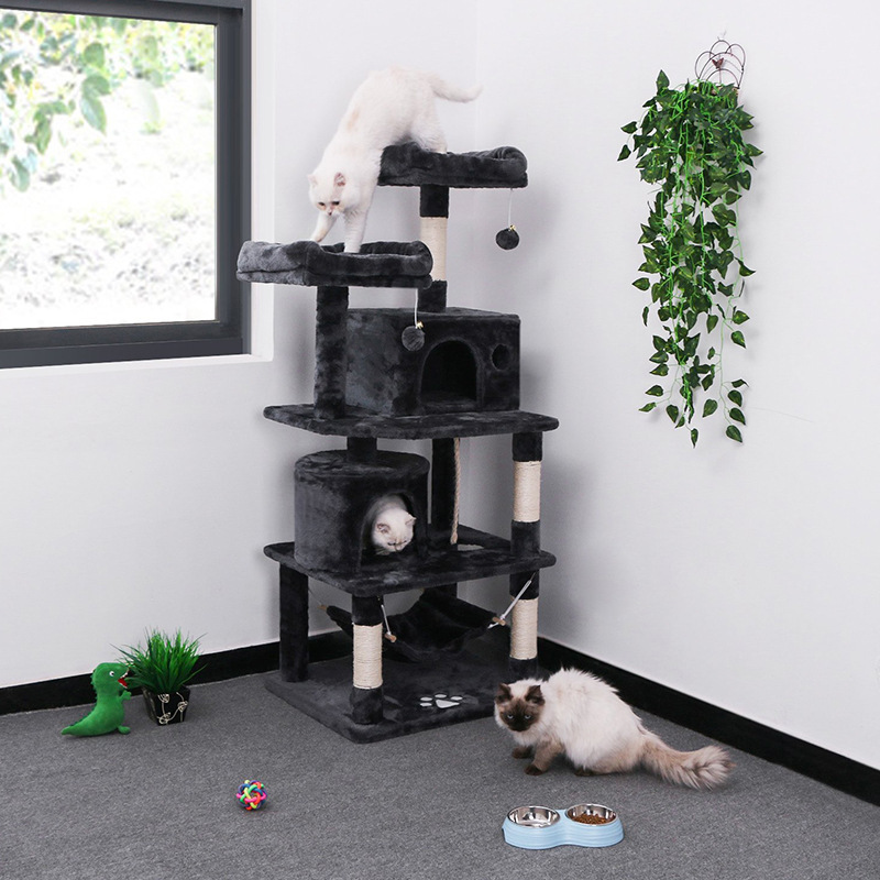 Manufacturer wholesale grey beige brown tower condo cat tree