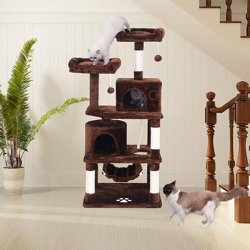 Manufacturer wholesale grey beige brown tower condo cat tree